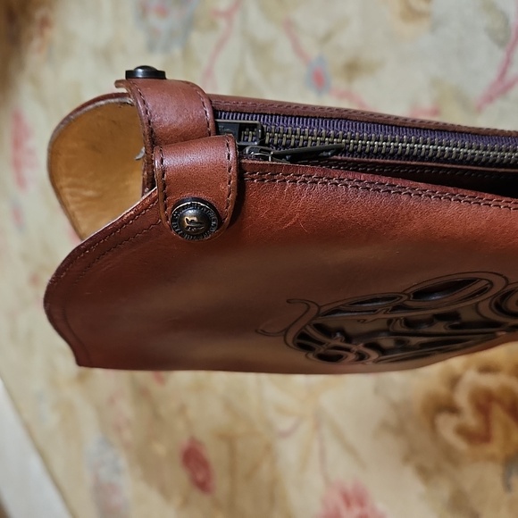 FRYE Women's Lindsay Logo Zip Riding Boot, Redwood, 6B - Picture 6 of 12